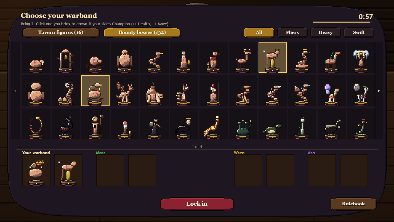 Choosing a warband from the bounty bosses